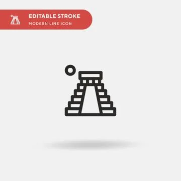 Chichen Itza Simple vector icon. Illustration symbol design template for web  Stock Illustration
