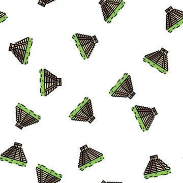 Chichen itza vector seamless pattern Stock Illustration