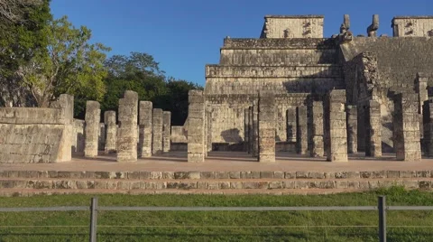 Chichen itza warriors temple dolly Stock Footage 60248204