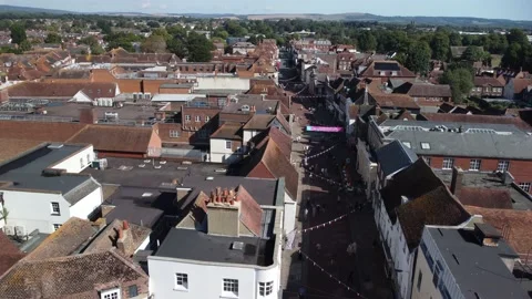 Chichester, drone view of town Stock Footage 205462056
