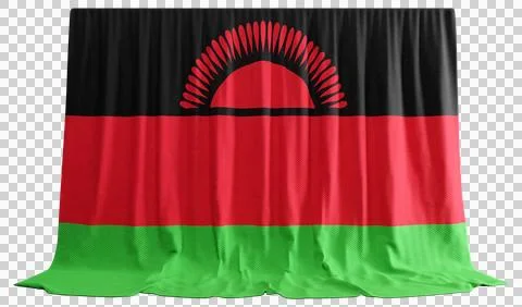 Chichewa Flag Curtain in 3D Rendering Embracing Malawi's Natural Beauty Stock-Illustration
