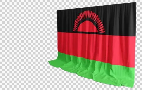Chichewa Flag Curtain in 3D Rendering Embracing Malawi's Natural Beauty Stock Illustration