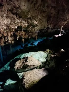 Chicho-Cave-Underground-Pool-Rock-Formations-02 Stock Photos