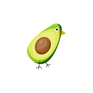 Chick Avocado Logo Vector Design Template Stock Illustration
