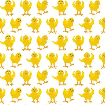 Chick bird cute animal vector illustration seamless pattern Illustrazione stock