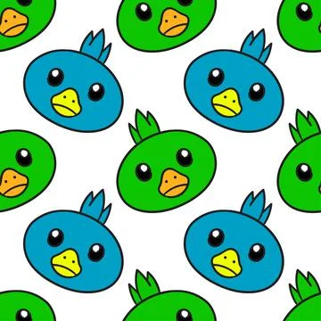Chick bird cute seamless pattern textile print. repeat pattern background des Illustrazione stock