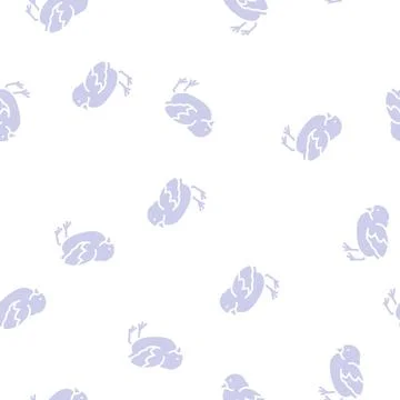 Chick bird glyph seamless pattern Illustrazione stock