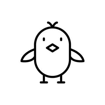 Chick bird icon. Simple line vector elements of religious holiday for ui and ux Stock Illustration