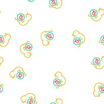 Chick bird meat vector seamless pattern Stock Illustration