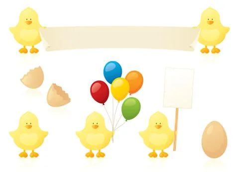 Chick collection Stock Illustration