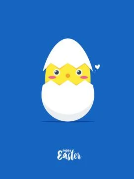 A Chick on a cracked egg Stock Illustration