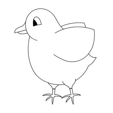 Chick. A cute chick flaps its wings. Sketch. Stock Illustration