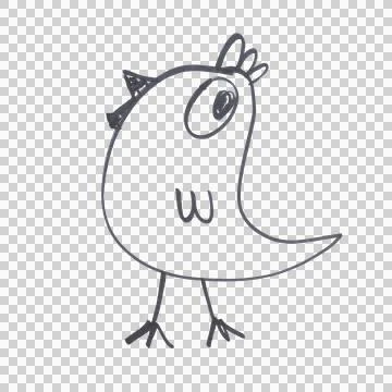 A chick drawn with a black marker Stock Illustration