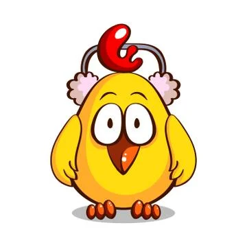 Chick In Earmuffs On White Stock Illustration