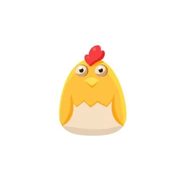 Chick In Eggshell Simplified Cute Illustration Stock Illustration