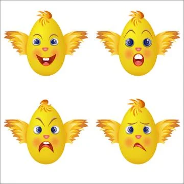 Chick emoji face Stock Illustration