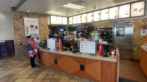 Chick-Fil-A - Interior shot of the Front Counter Stock Footage 169544628
