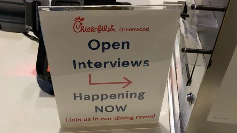 Chick-Fil-A Open Interviews Happening Now Stock Footage 159027152