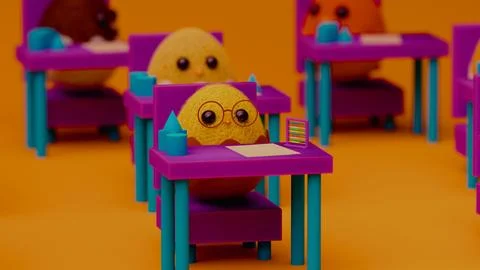 Chick with glasses at desk using an abacus.... Stock Photos