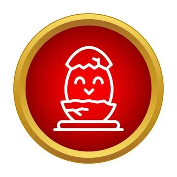 Chick hatching from egg creating new beginnings icon Stock Illustration