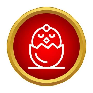 Chick hatching from egg creating a new beginning icon 스톡 일러스트