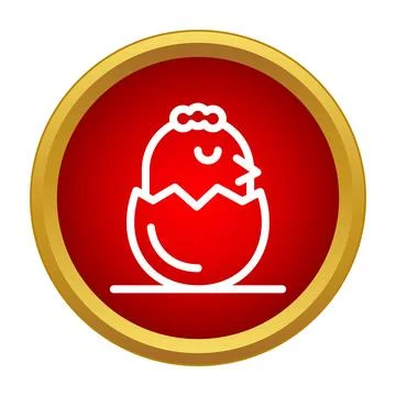Chick hatching from eggshell, new life beginning icon Stock Illustration