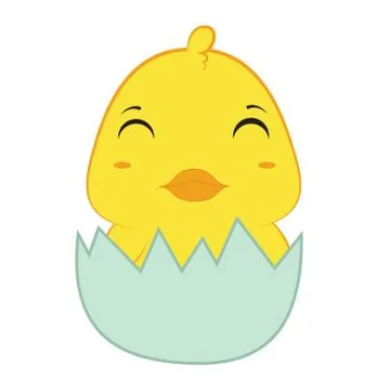 Chick Hatching Out From Egg Stock Illustration