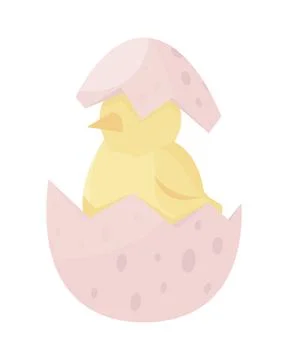 Chick hatching semi flat color vector object 스톡 일러스트