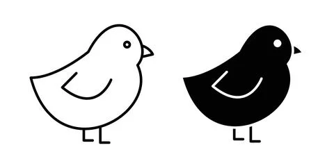 Chick icon. Style is flat and line symbol Stock Illustration