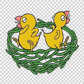 Chick in the nest Stock Illustration
