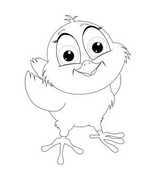 Chick outline sketch Stock Illustration