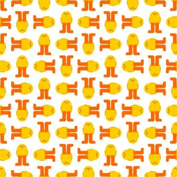 Chick pattern seamless. Little chicken cartoon style background. Baby Fabric  Illustrazione stock