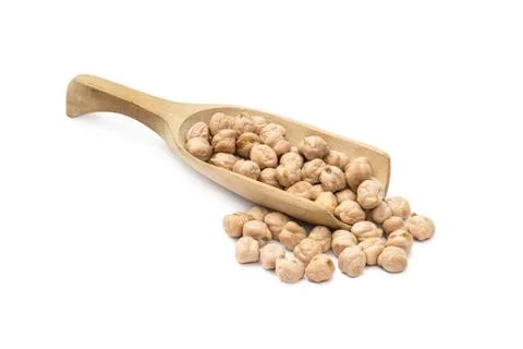 Chick peas on a spoon Foto stock