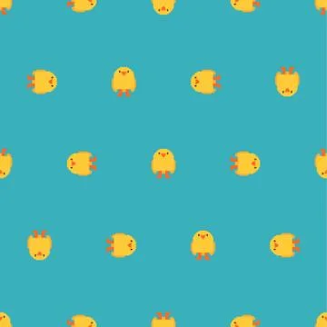 Chick pixel art pattern seamless. 8 bit Little Chicken. 8bit background. Illustrazione stock