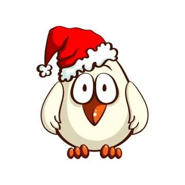 Chick In Santas Hat Stock Illustration