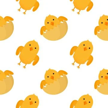Chick seamless pattern Stock Illustration