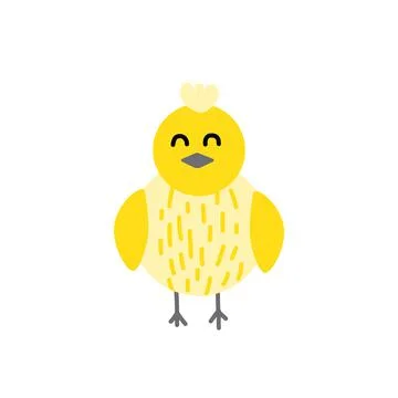 Chick. Yellow chick. Spring, easter. Little chicken. Nestling. Flat, cartoon Stock Illustration