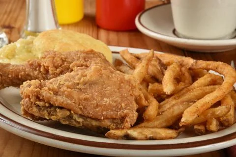 Chicken and biscuits Stock Photos