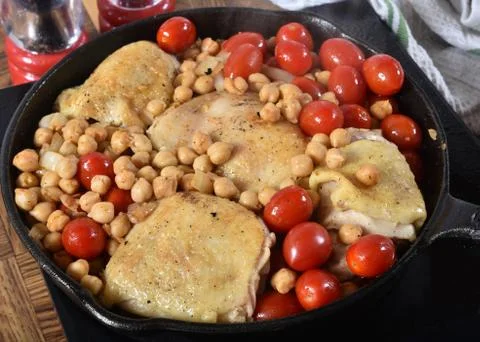Chicken and Chickpeas Stock Photos