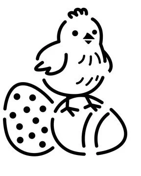 Chicken and Easter Eggs Easter stencil for cookies or painting eggs Stock Illustration