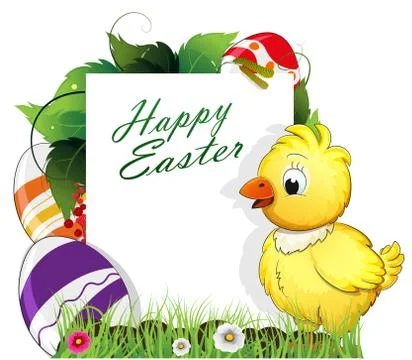 Chicken and Easter eggs 스톡 일러스트