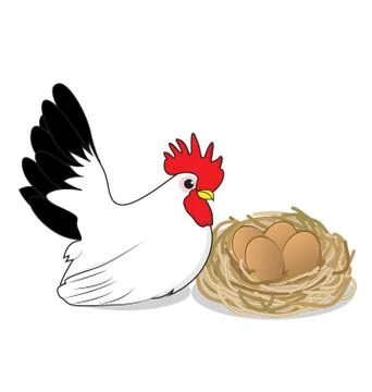 Chicken and eggs Illustrazione stock