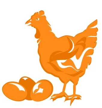 Chicken and eggs Stock Illustration