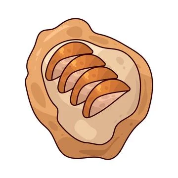Chicken and Flatbread illustration Illustrazione stock