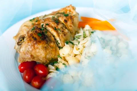 Chicken and Pasta Stock Photos