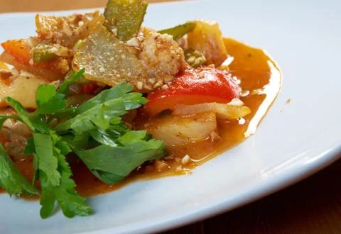Chicken and pineapples  sauce Foto stock