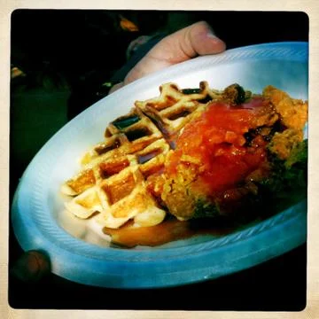 Chicken and Waffles Stock Photos