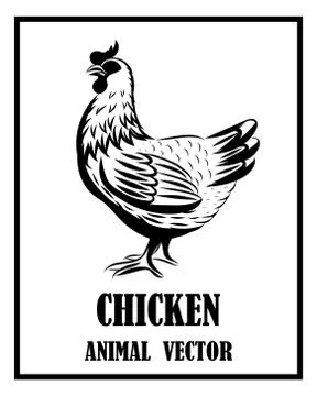 Chicken animal vector logo eps 10 Stock Illustration