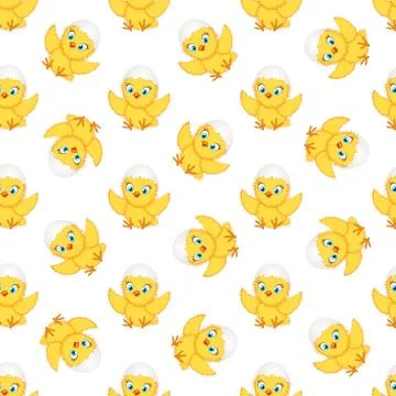 Chicken baby pattern Stock Illustration