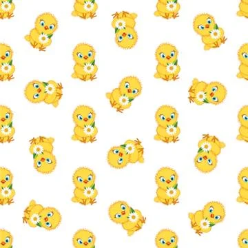 Chicken baby pattern Stock Illustration